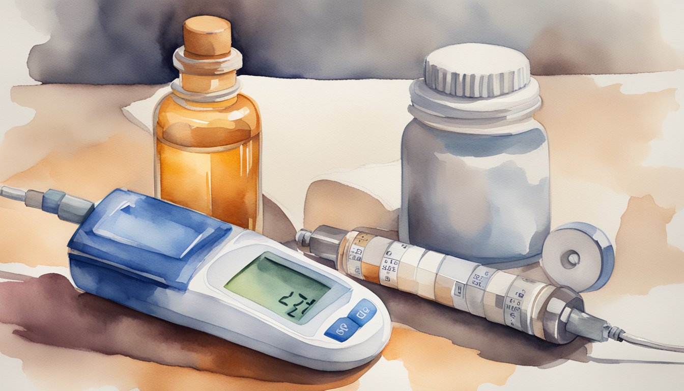 A vial of insulin sits beside a blood glucose monitor, symbolizing the impact and advances in diabetes treatment