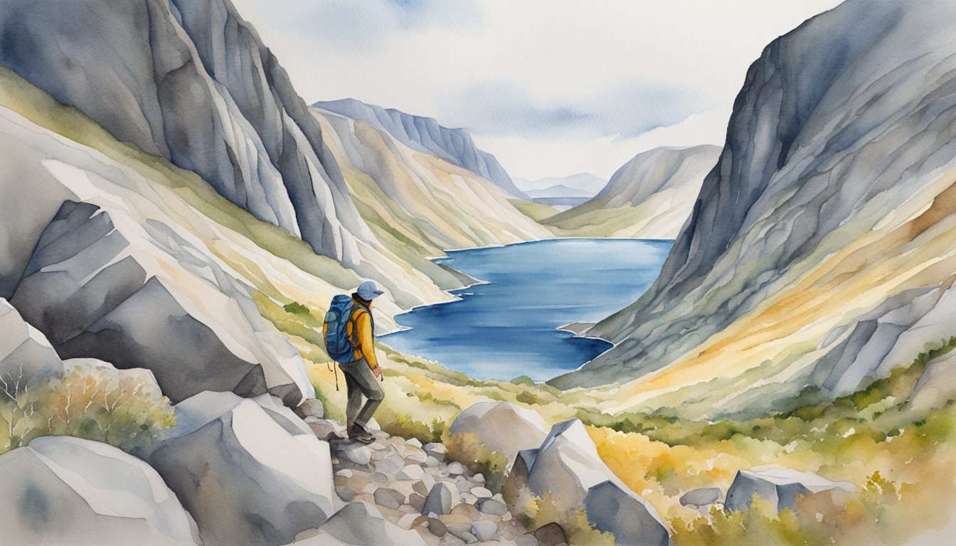 A hiker explores Torngat National Park's rugged terrain and encounters diverse wildlife and stunning landscapes