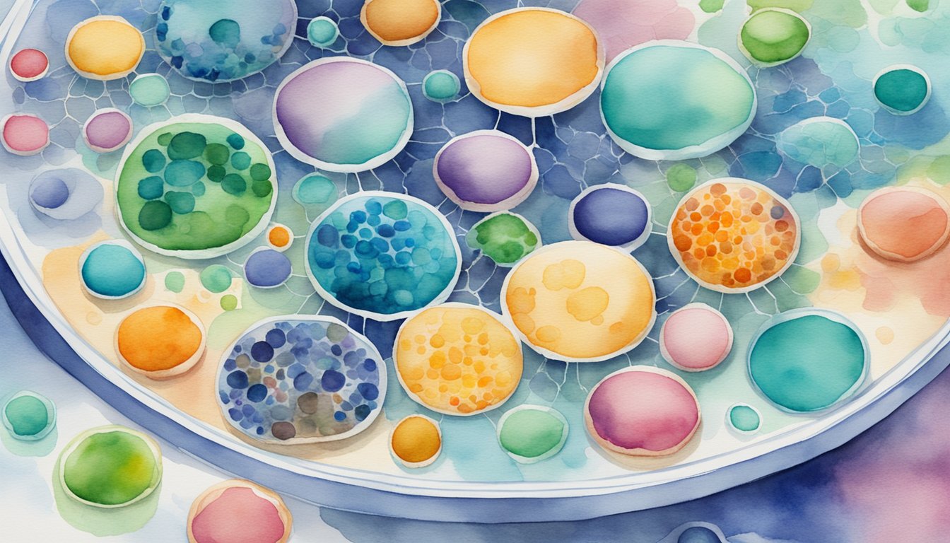 HeLa cells in a petri dish, surrounded by scientific equipment and researchers.</p><p>The cells are vibrant and multiplying rapidly, symbolizing their groundbreaking impact