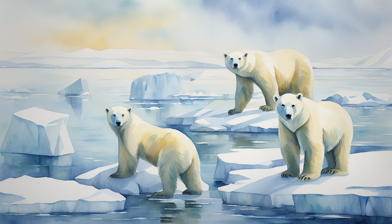 Polar bears roam Arctic ice floes, facing threats from climate change and habitat loss.</p><p>Only an estimated 22,000-31,000 remain in the wild