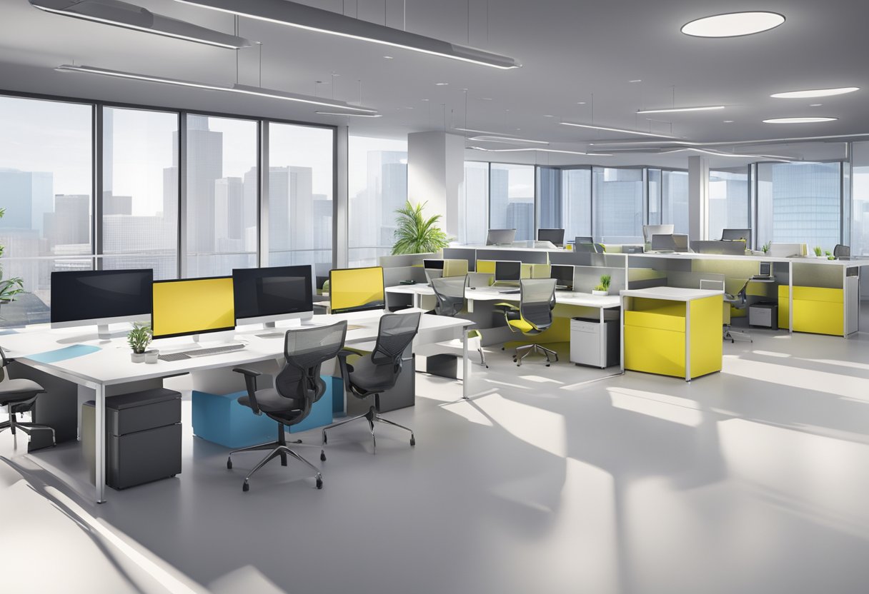 Parasec stands out among competitors in a dynamic, professional setting. Bright, modern office space with sleek technology and a sense of efficiency