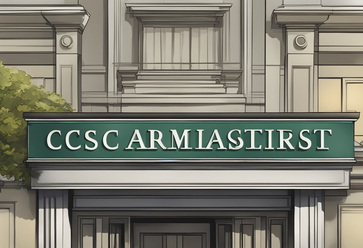 A business address sign with "CSC Lawyers Incorporating Service Sacramento" displayed prominently