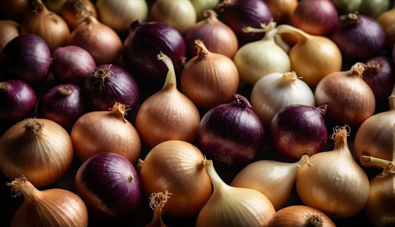 A chart displaying various onion varieties with corresponding descriptions and information