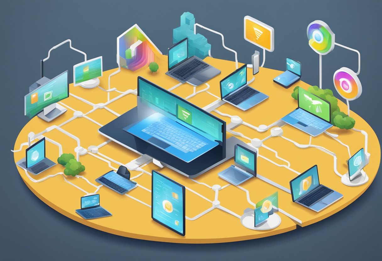 A network of interconnected devices with VPN technology overcoming obstacles in a modern environment