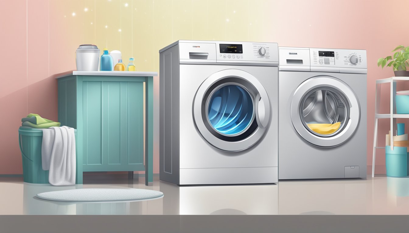 A sparkling washing machine with no trace of dirt or grime
