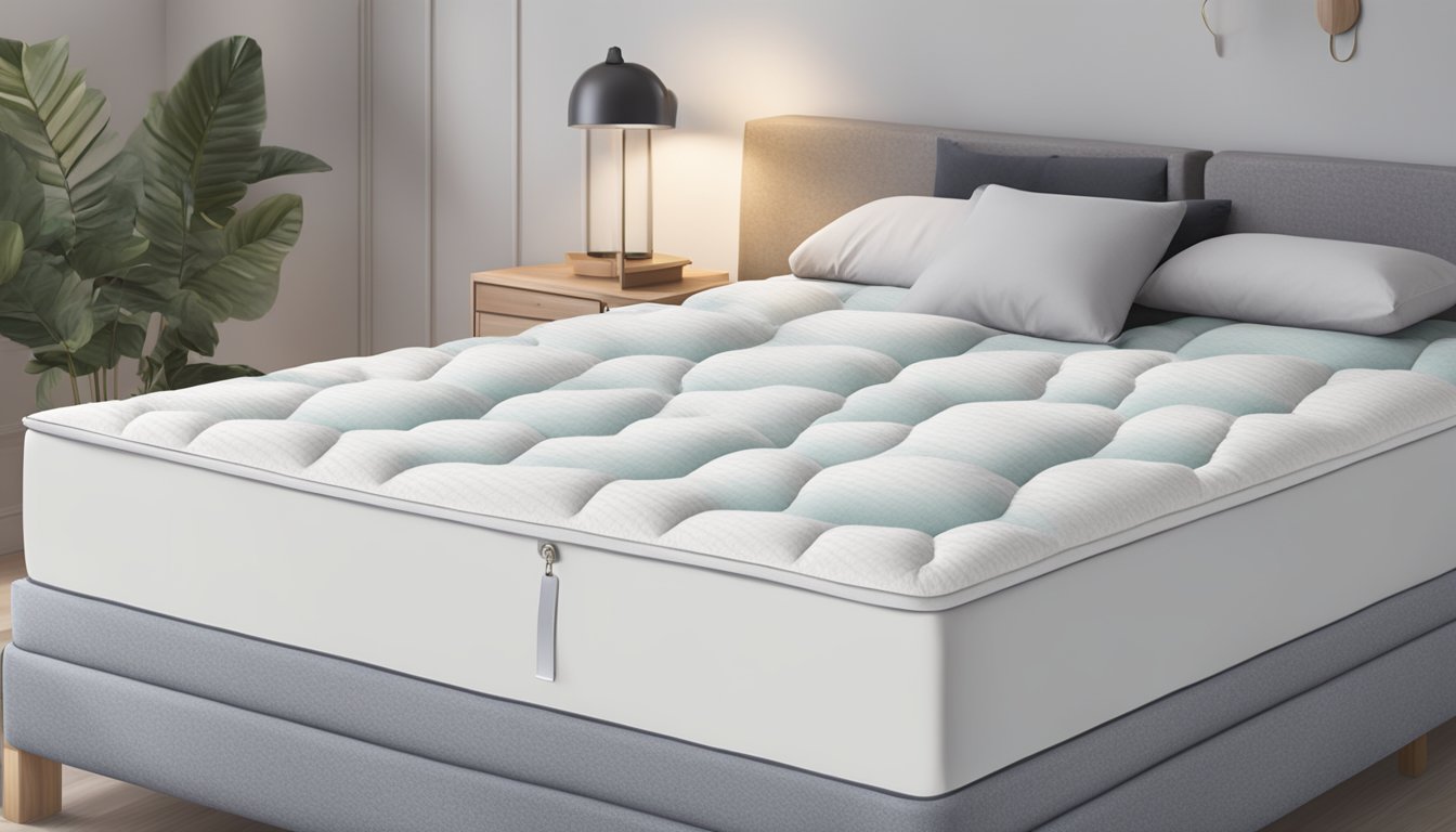 A person adds a plush mattress topper to a firm mattress, creating a more comfortable sleeping surface