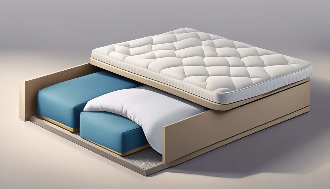 A flimsy mattress squished into a compact box