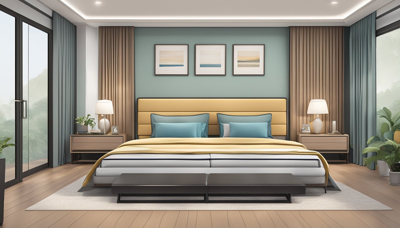 A bedroom with various bed sizes arranged neatly in a Singaporean home