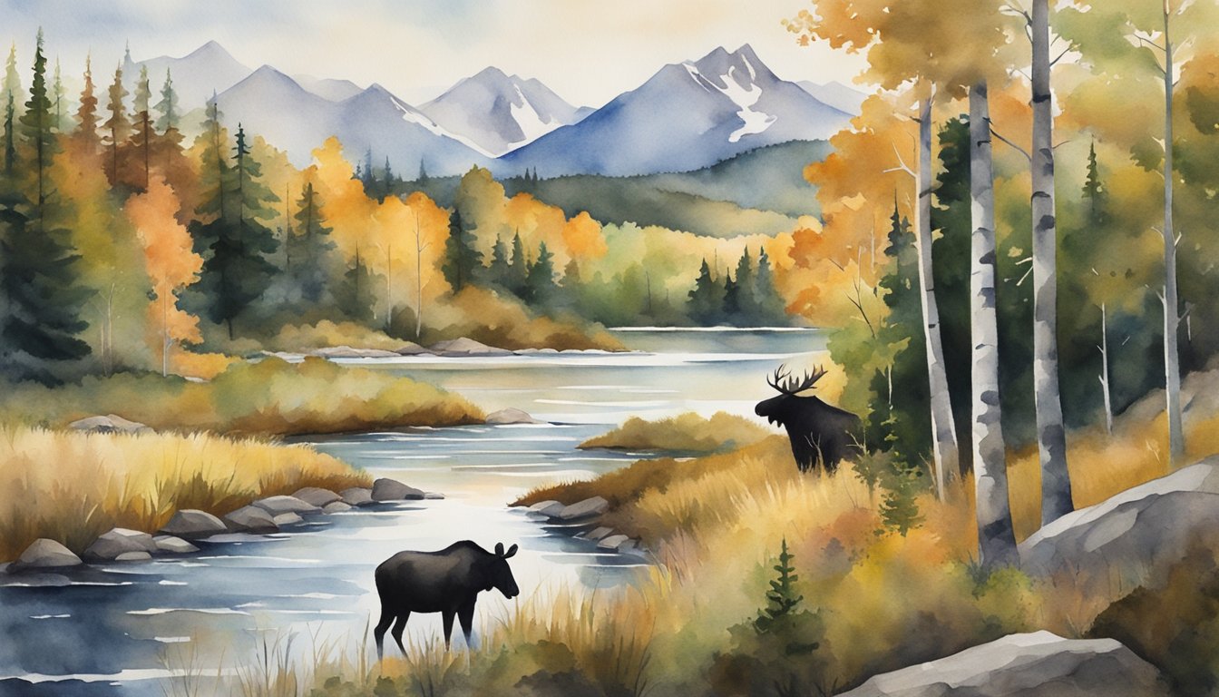 Rolling hills, dense forests, and the iconic White Mountains dominate the landscape.</p><p>Rivers and lakes dot the scenery, while moose and black bears roam freely