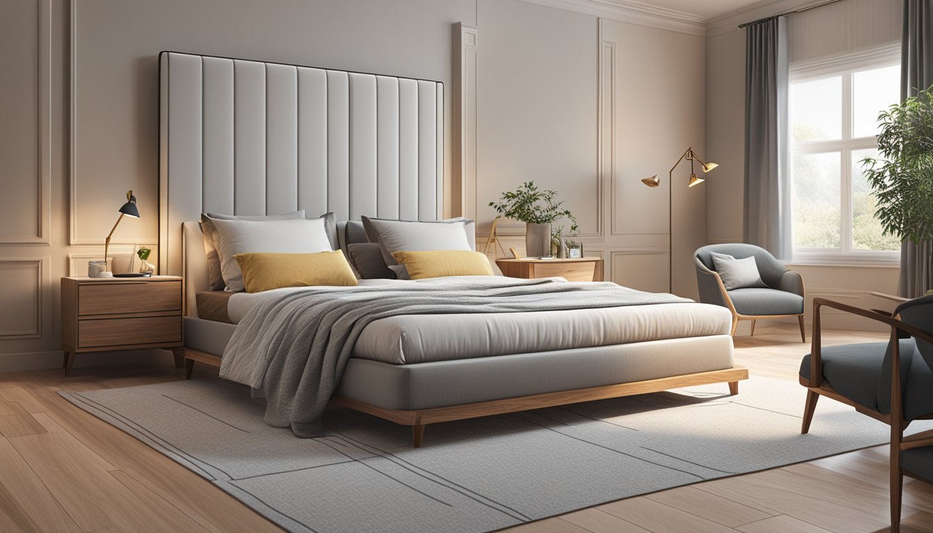 A cozy bedroom with a Viro mattress as the focal point, surrounded by soft, luxurious bedding and a peaceful ambiance
