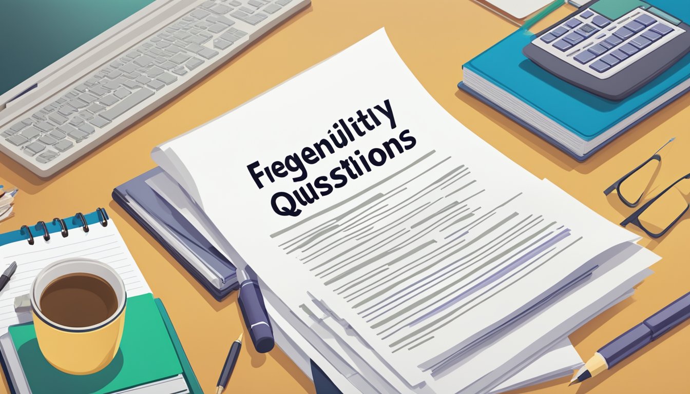 Tuition Assignment: Your Key to Academic Success in Singapore A stack of papers labeled "Frequently Asked Questions tuition assignment" sits on a desk, surrounded by a pen and a computer