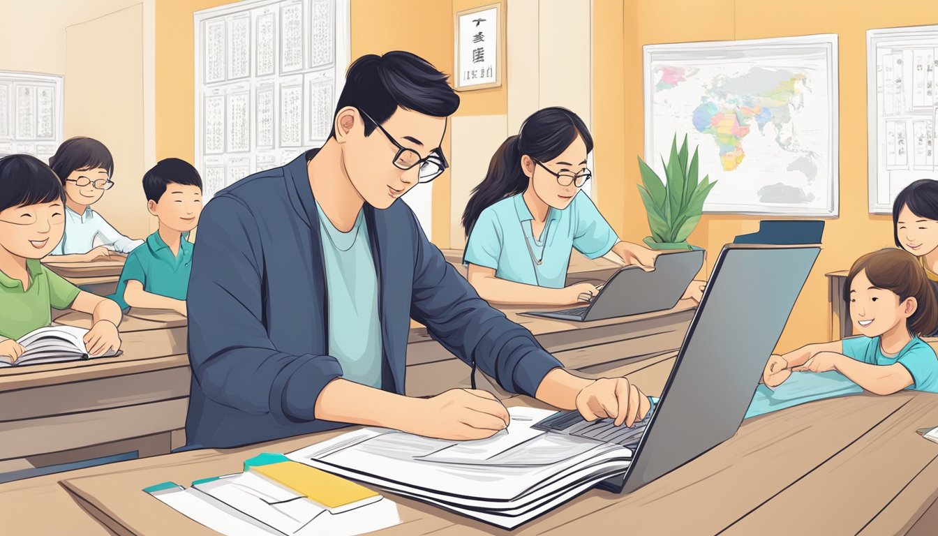 Chinese Language Tuition: Learn Mandarin Easily in Singapore A Chinese language tutor teaches with enthusiasm, using visual aids and interactive activities to engage students in mastering language skills