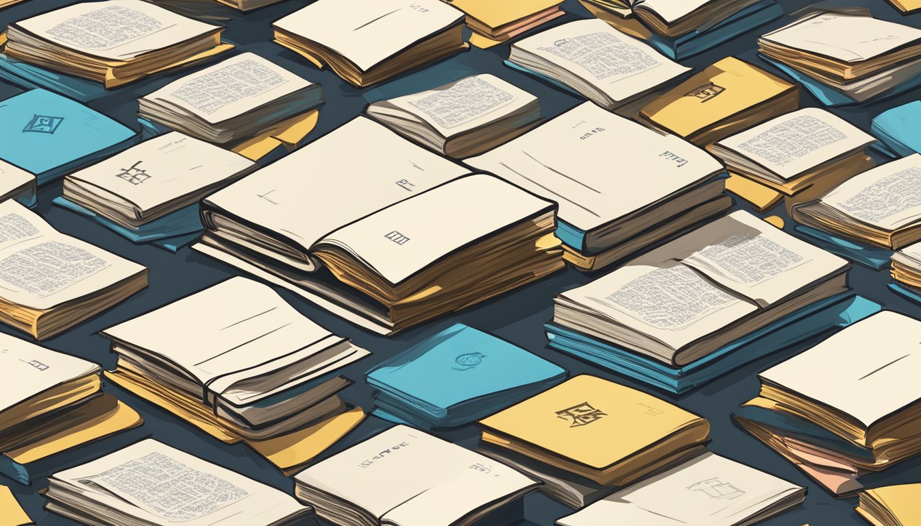 Chinese Language Tuition: Learn Mandarin Easily in Singapore A stack of Chinese language textbooks surrounded by question marks and speech bubbles