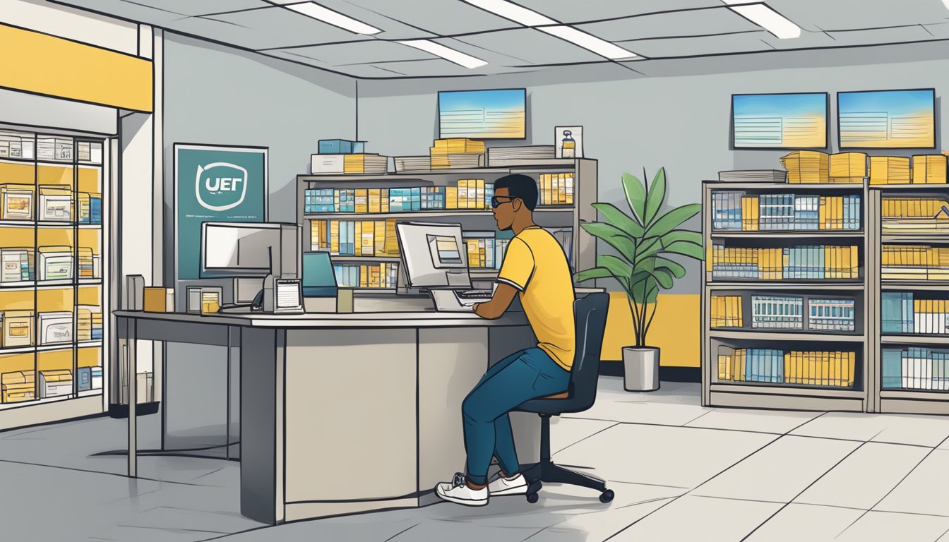 A student paying UCF tuition at a campus cashier