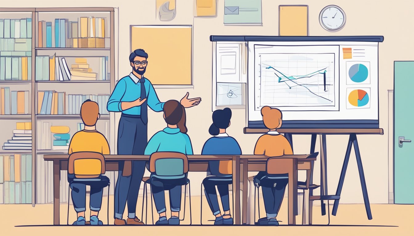 Freelance Tuition: Boost Your Grades with Personalised Learning A tutor presenting a lesson with various teaching strategies and subject expertise