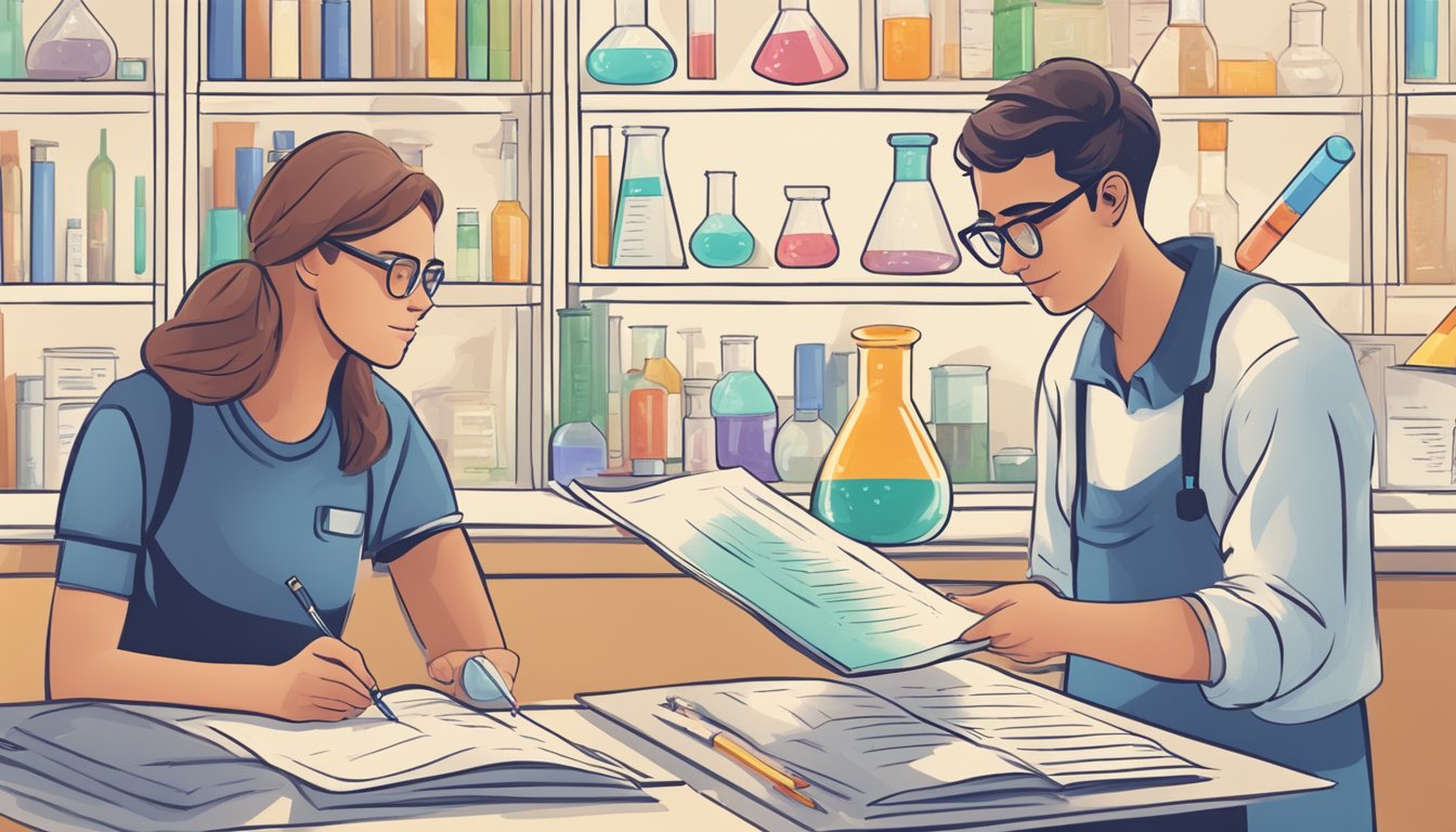 A student carefully selects a chemistry tutor from a list of available options, comparing their rates and qualifications