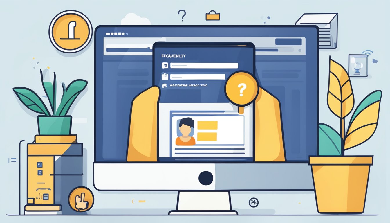 A computer screen displaying a Facebook page with the title "Frequently Asked Questions awesome tuition" and a thumbs-up icon