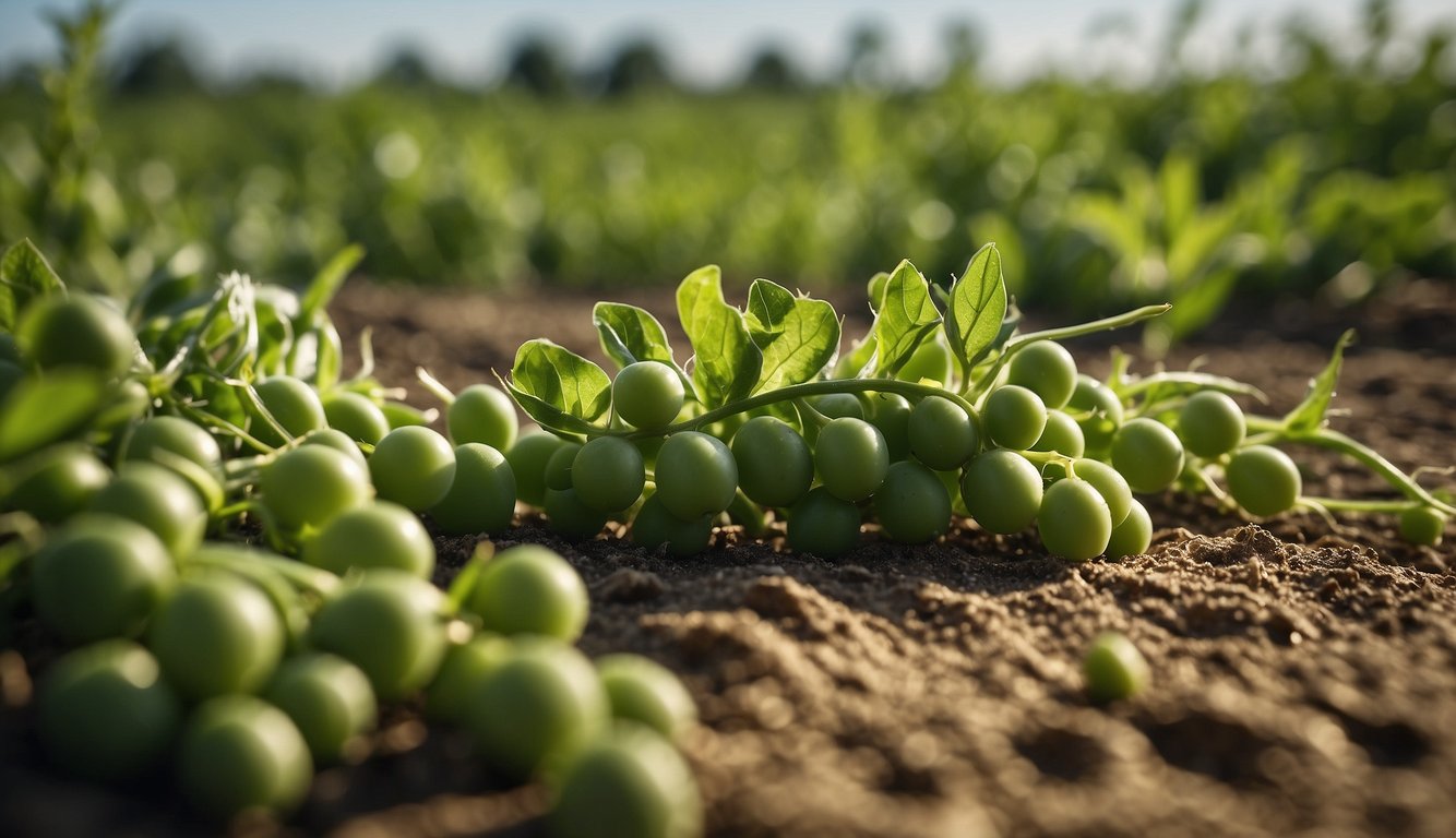 Pest Management plants peas alongside corn in a field