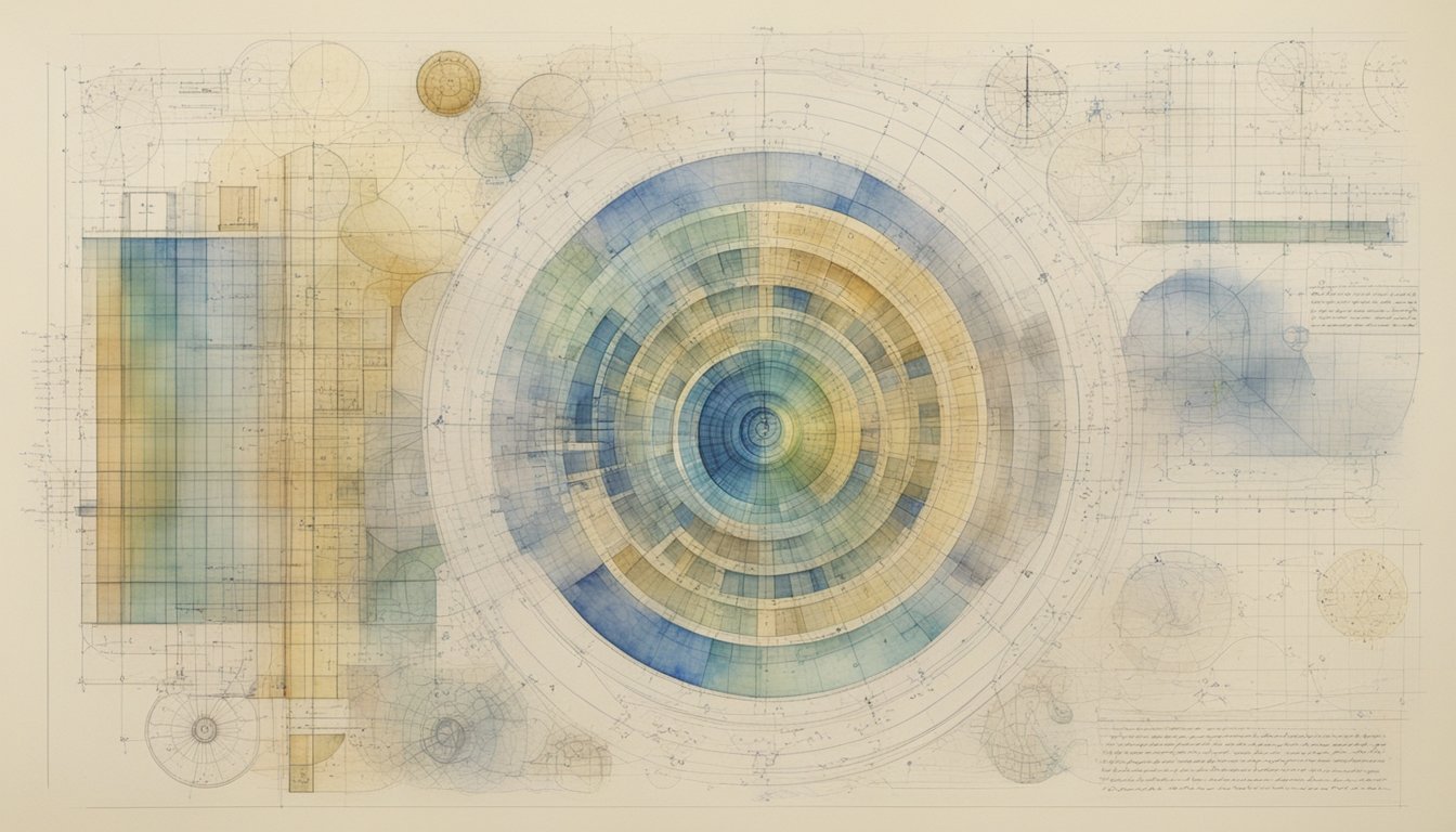 Ada Lovelace's contributions to computer science, such as her work on the first algorithm for a computer, are depicted through a series of complex mathematical equations and diagrams