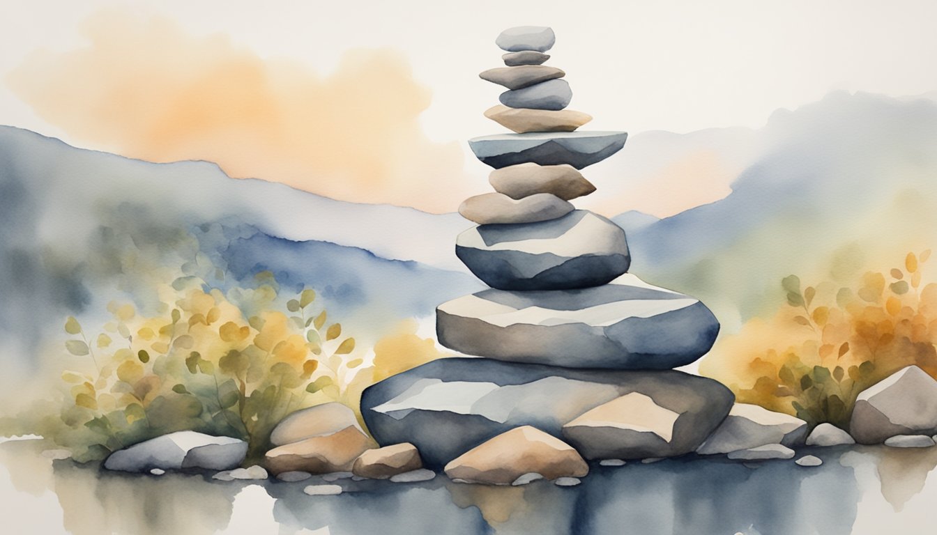 Rocks balanced in a tower, symbolizing cultural and spiritual connection