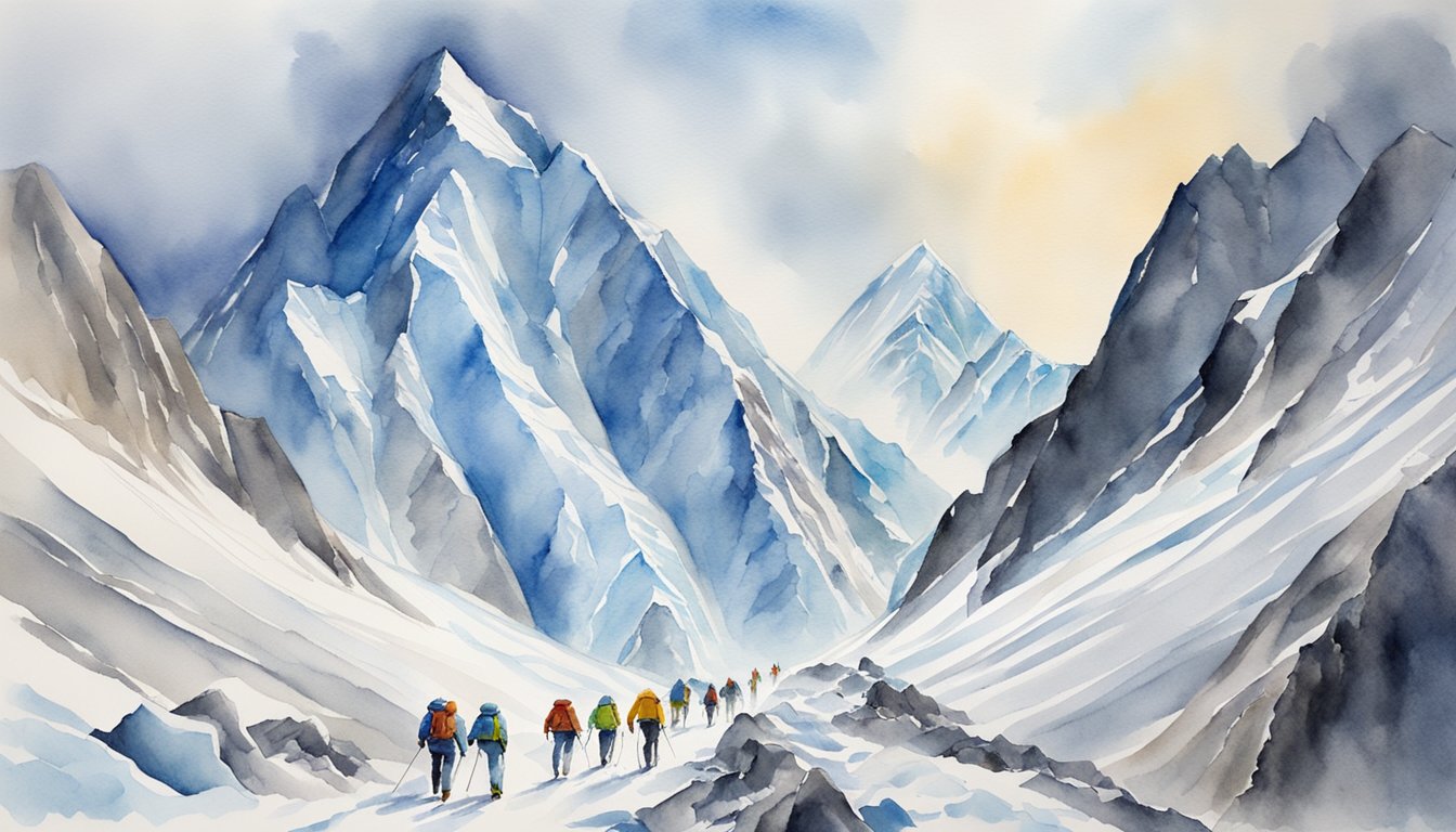 The climbers navigate steep slopes and icy crevasses on their way to the summit of K2, facing logistical hurdles and physical challenges