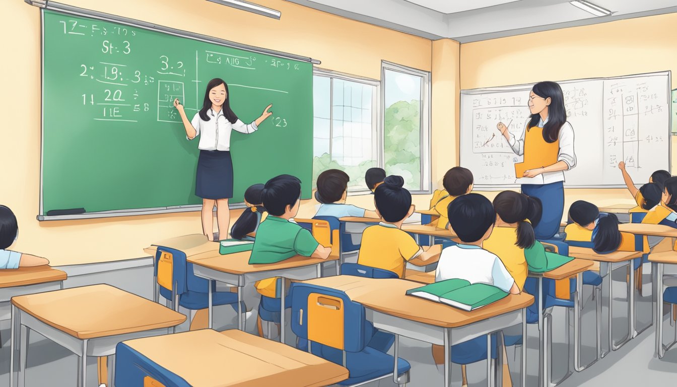 A tutor teaches PSLE math in a Singapore classroom