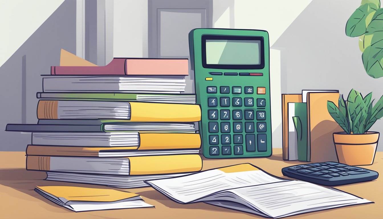 POA Home Tuition: Boost Your Accounting Grades with Personalised Lessons A stack of papers with "Frequently Asked Questions poa home tuition" printed on top, surrounded by textbooks and a calculator