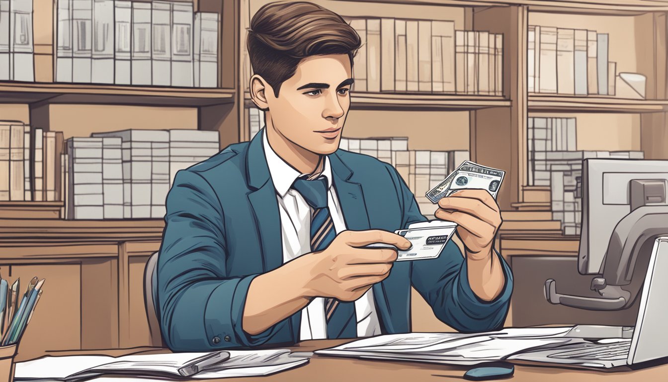 A person paying harvard business school tuition with a credit card