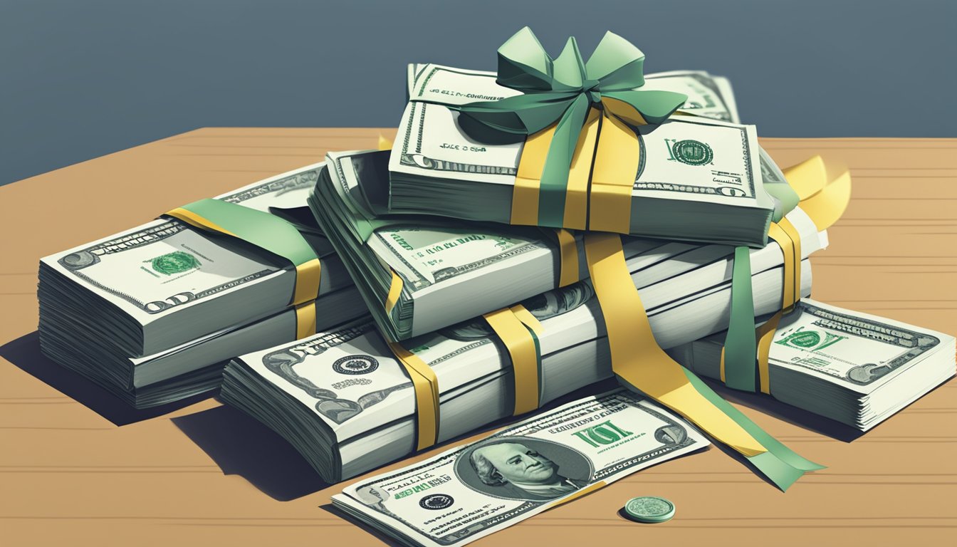 A stack of cash and a diploma on a desk, with a price tag labeled "Rotman tuition undergraduate."