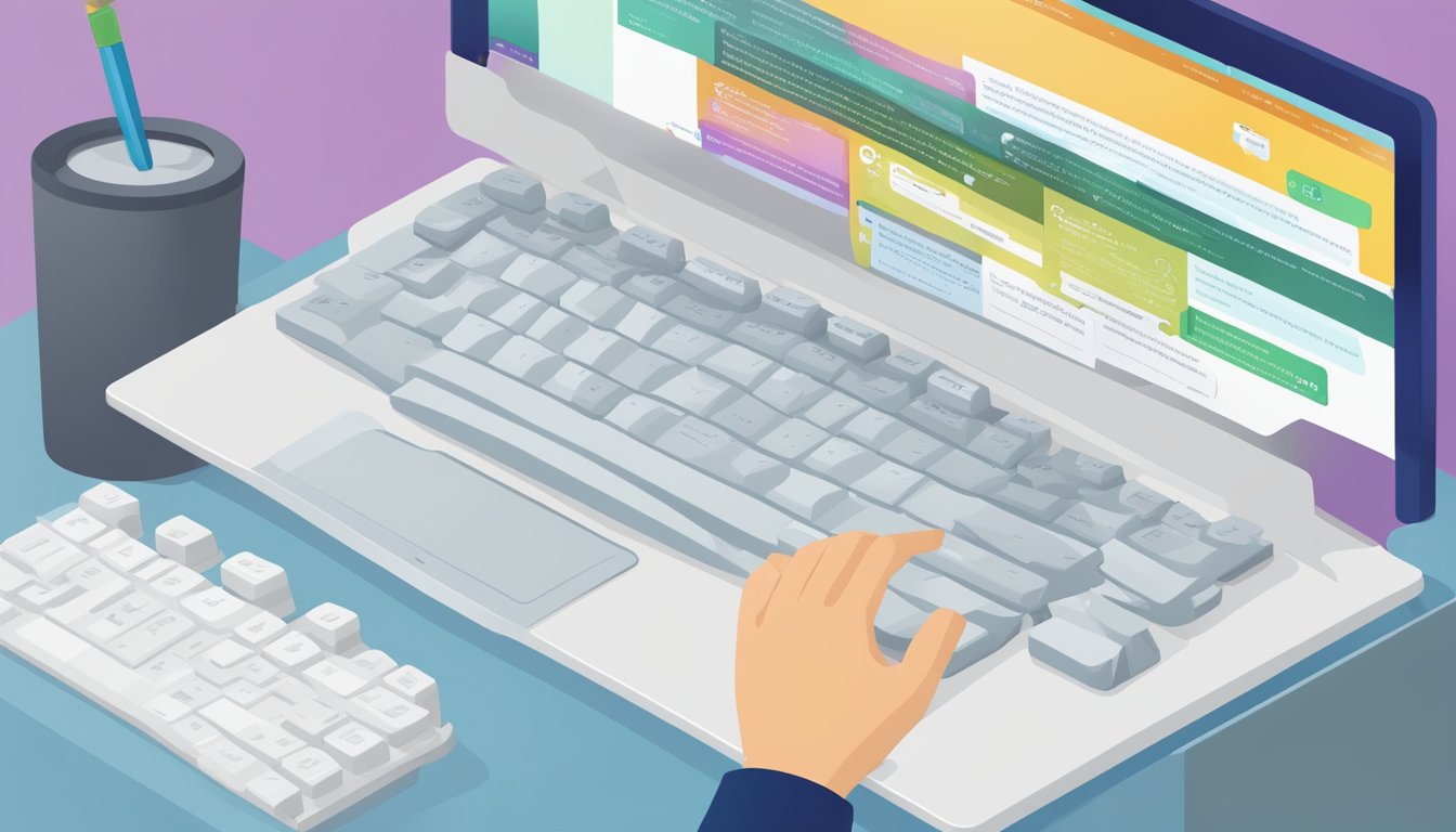 A computer screen displaying a list of frequently asked questions about online tuition for primary school, with a keyboard and mouse nearby