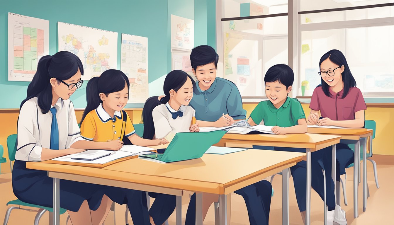 Students engaged in learning at Ignite Tuition Centre, Choa Chu Kang, with supportive teachers guiding their progress