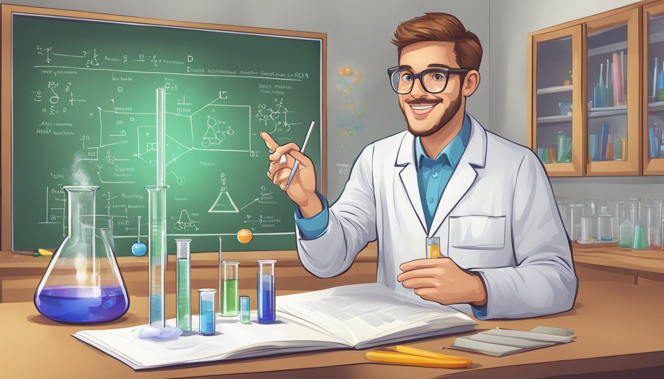 Making Sense Tuition: A Smart Investment for Your Child's Future A chemistry tutor explaining concepts with visual aids and interactive demonstrations