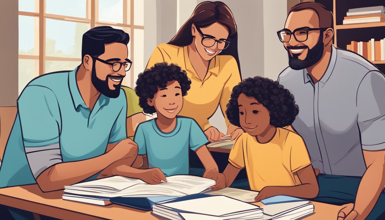 Discover the Best Home Tuition Agency in Singapore for Top-Notch Education A family sits around a table, reviewing brochures from different tuition agencies. The parents discuss and compare the benefits of each agency, while the children eagerly look on, eager to find the best fit for their academic needs