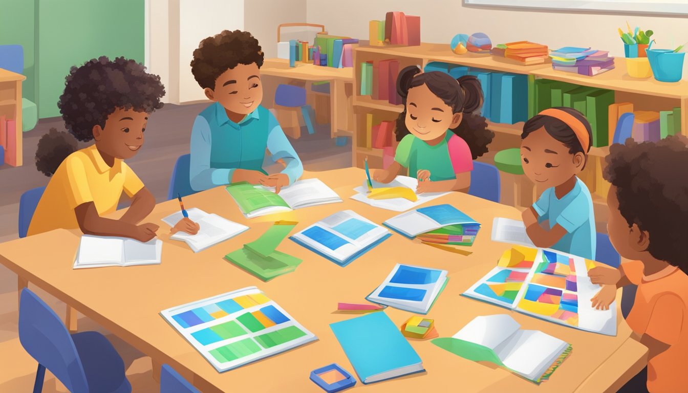 MindChamps Tuition: The Ultimate Solution for Your Child's Academic Success Children engaged in hands-on learning activities, surrounded by colorful educational materials and interactive technology. The teacher facilitates discussions and encourages critical thinking