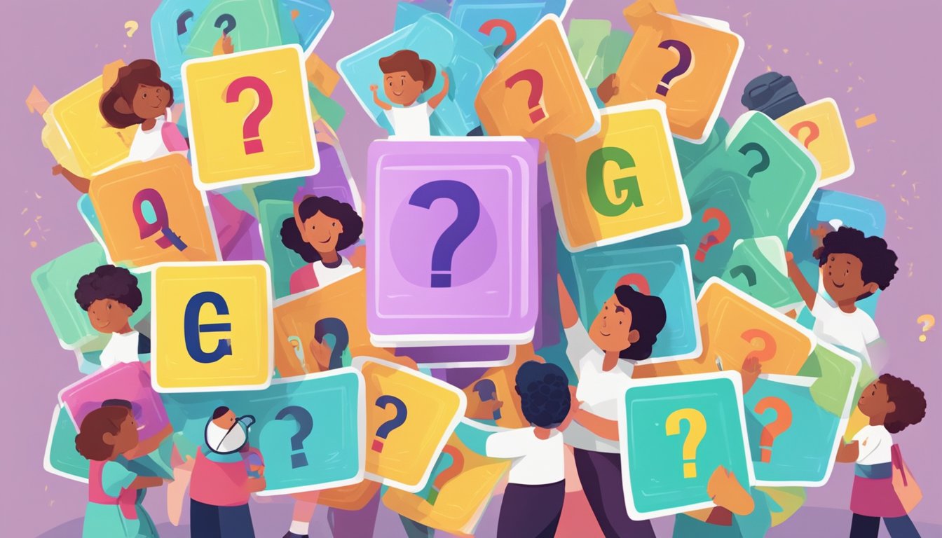 MindChamps Tuition: The Ultimate Solution for Your Child's Academic Success A stack of colorful question cards with "Frequently Asked Questions" printed on them, surrounded by curious and engaged children