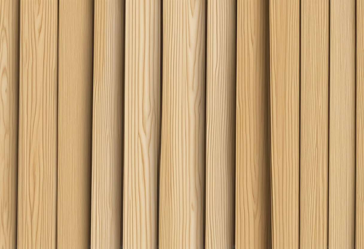 A stack of radiata pine plywood sheets neatly arranged in a warehouse, with visible wood grain and smooth surface