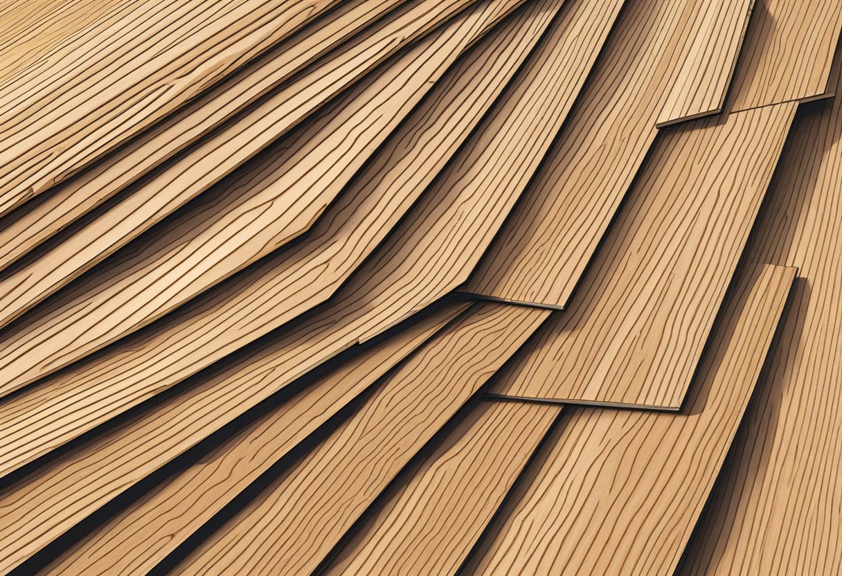 A stack of 18mm hardwood plywood sheets, neatly arranged with visible wood grain and smooth surfaces