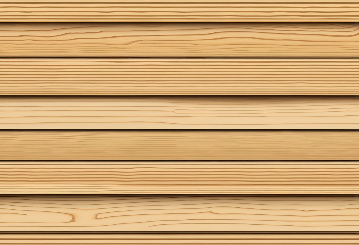 A stack of hoop pine plywood sheets, neatly arranged with visible wood grain and smooth surfaces