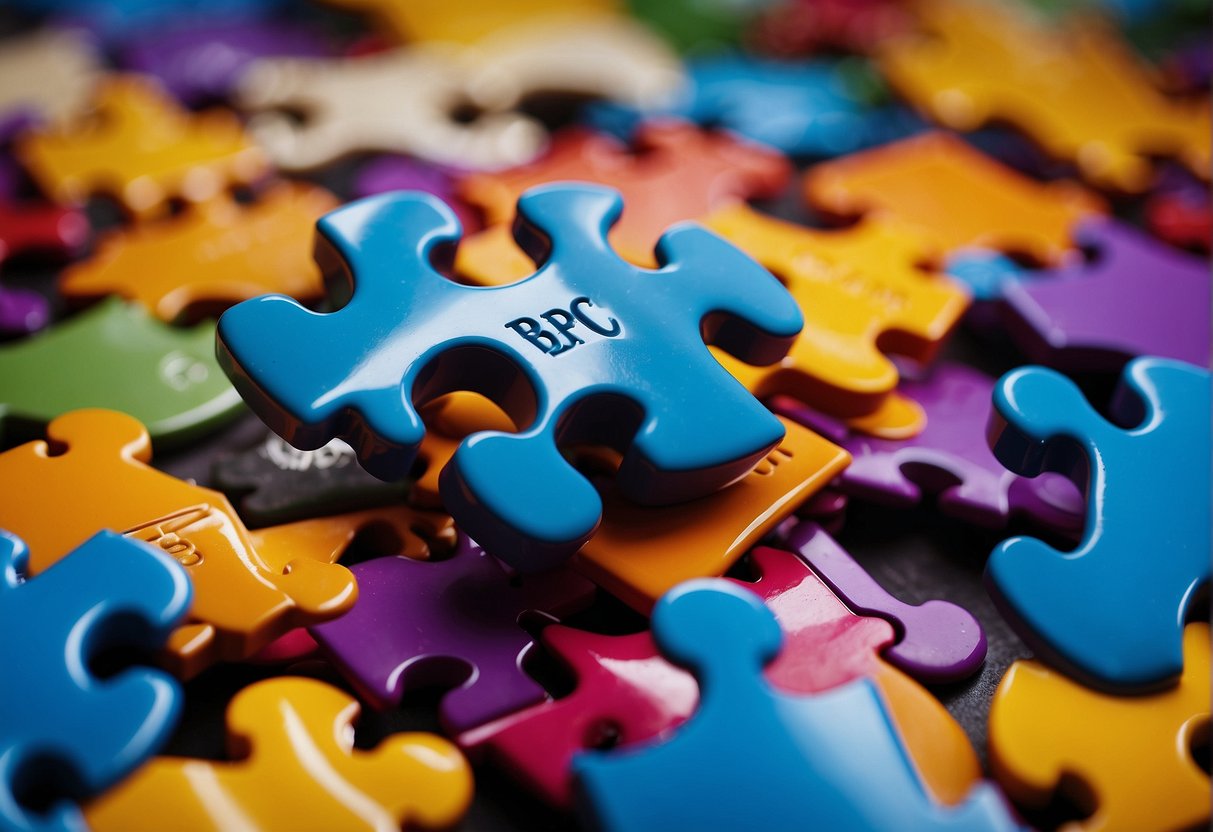 A colorful puzzle with missing pieces, representing "BPC denied autism."