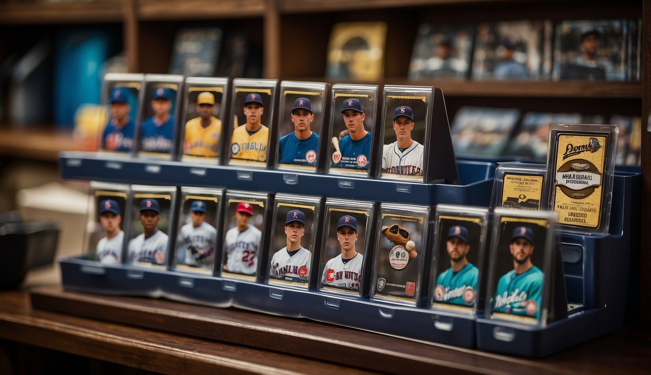 Donruss baseball cards are neatly organized in protective sleeves inside a sturdy storage box, shielded from dust and damage