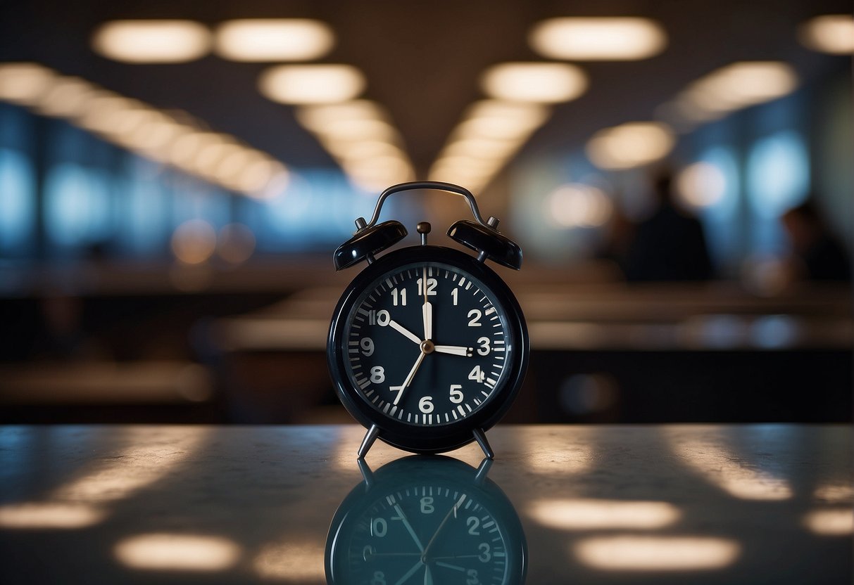 A person waits for INSS decision on BPC/LOAS eligibility, with a clock ticking in the background