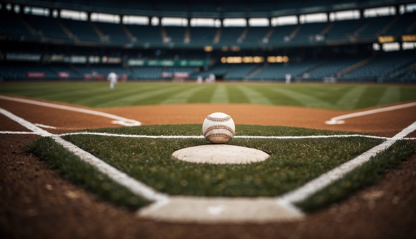 A baseball diamond with players strategically positioned, ready to execute tactics for the game