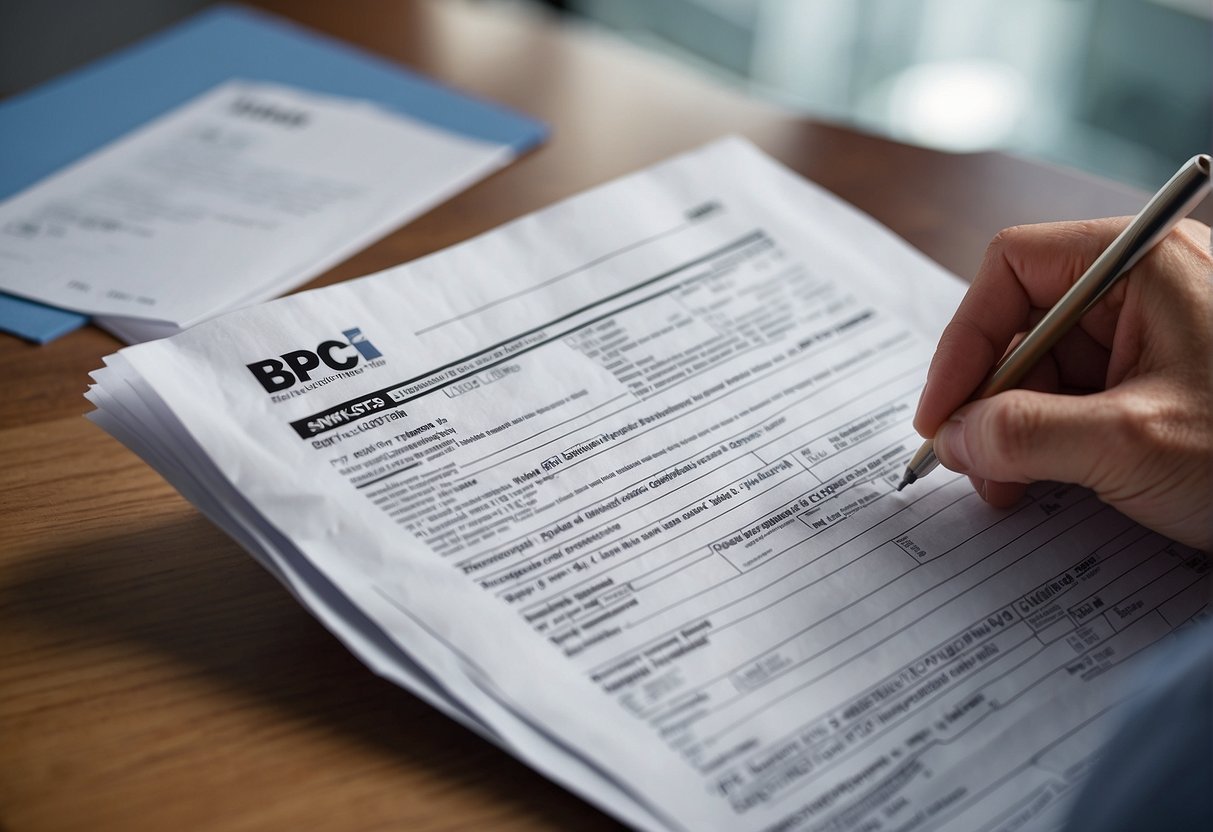 A person filling out BPC INSS paperwork, waiting for analysis