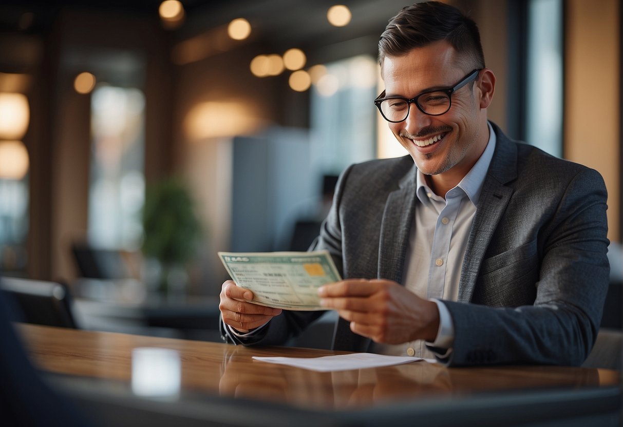 A person receiving a backdated LOAS benefit payment with a smile