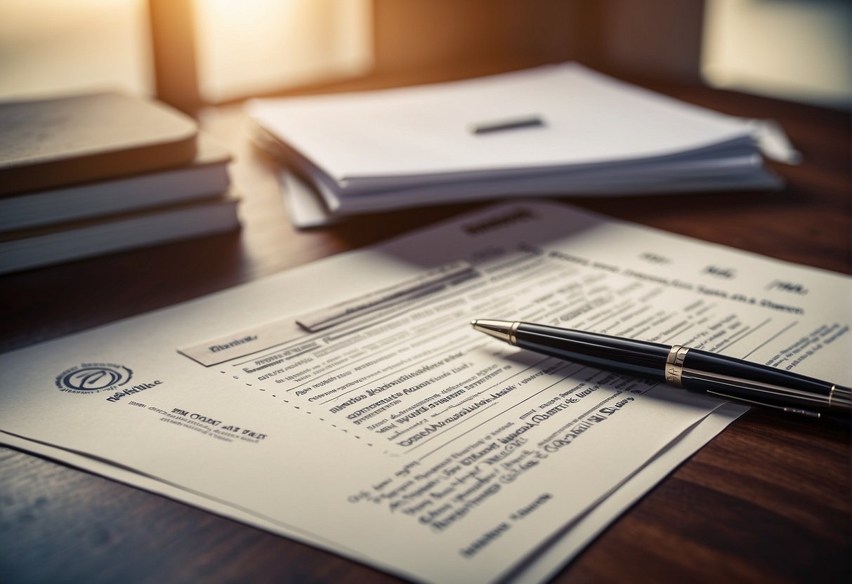 A stack of paperwork on a desk with an INSS logo, a pen, and a "em análise" stamp