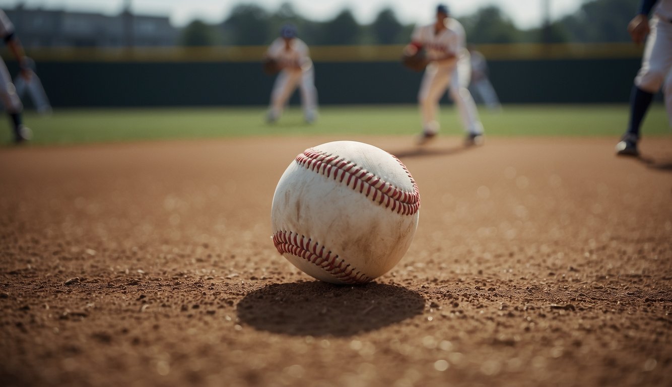 Two baseball teams face off on the diamond, with tension in the air as the conclusion of the game hangs in the balance