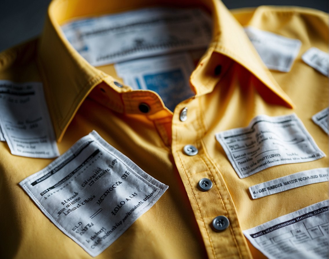 A yellowed shirt with visible armpits, surrounded by medical images of related health conditions