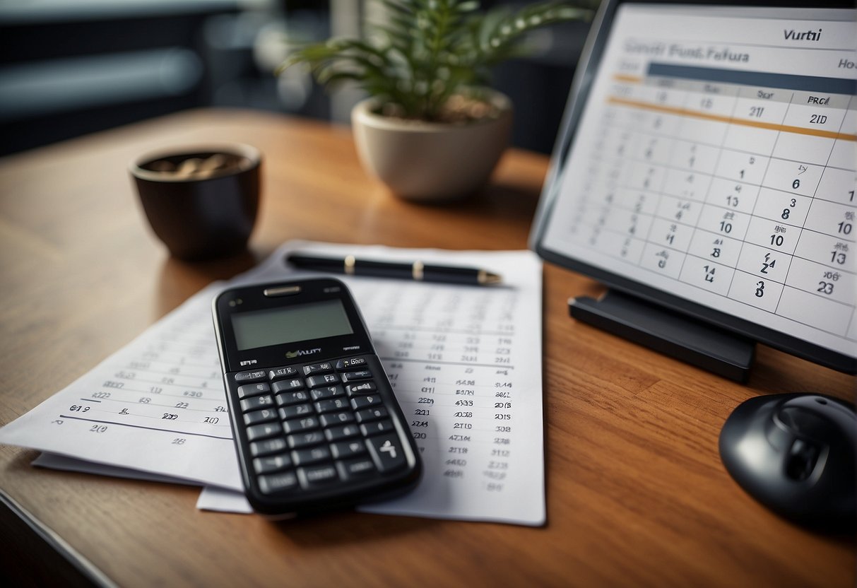 A calendar with dates being filled in, a phone with appointment reminders, and a social assessment report being printed