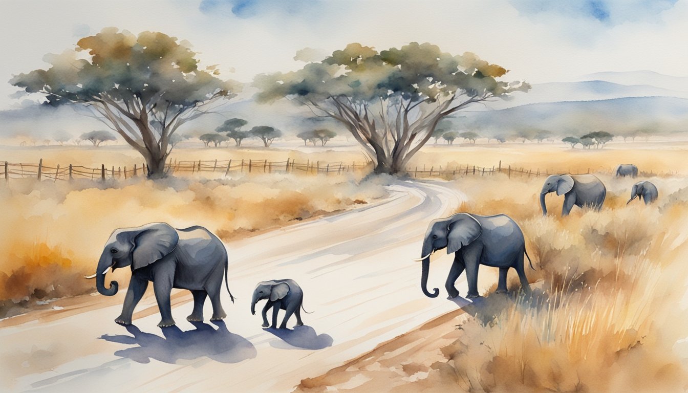 Elephants roam a vast savanna, encountering fences and roads.</p><p>Some lay lifeless, victims of human encroachment