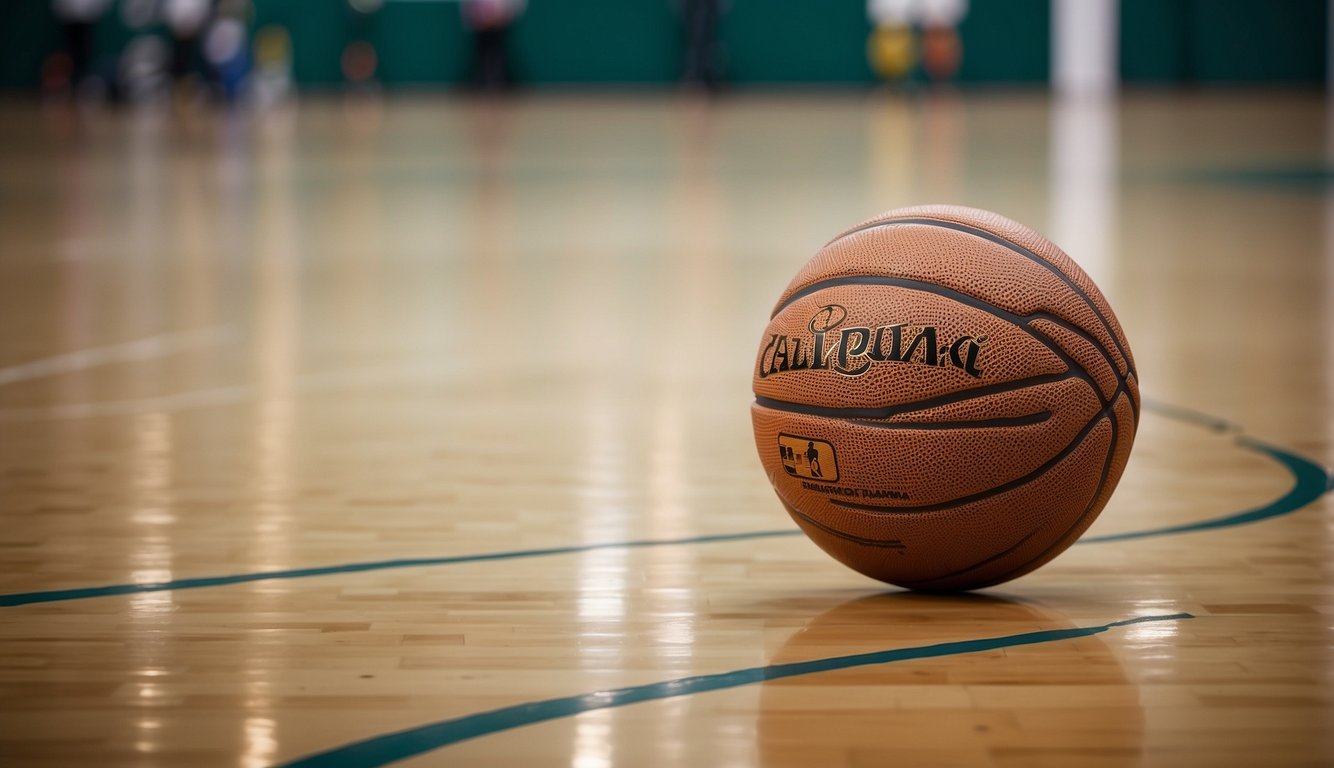 A basketball court measures 94 feet in length and 50 feet in width, with a hoop positioned 10 feet above the floor at each end